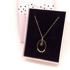 Dorika Oval Çiçekli 14 Ayar Altın Kolye KNKLY0024